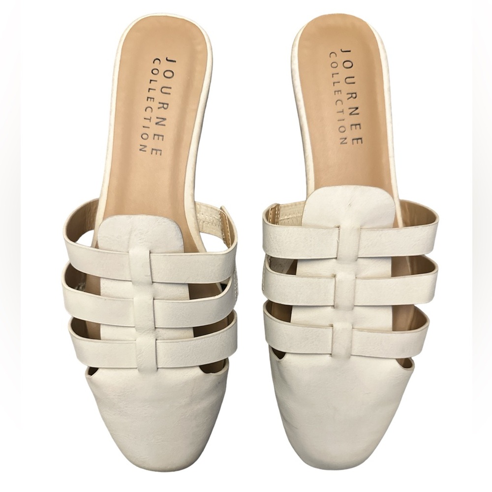 Journee Collection Jazybell Bone Slip On Almond Toe Flats, Size 9.5 Women’s